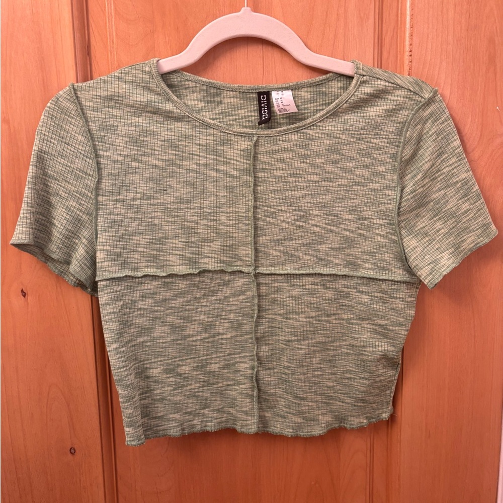 Bright Green Ribbed Crop Top - Divided